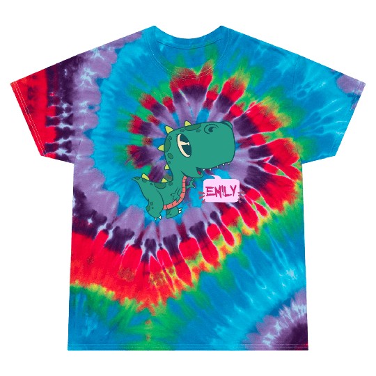 EMILY - Lovely girl name with cute dinosaur Tie Dye T Shirts