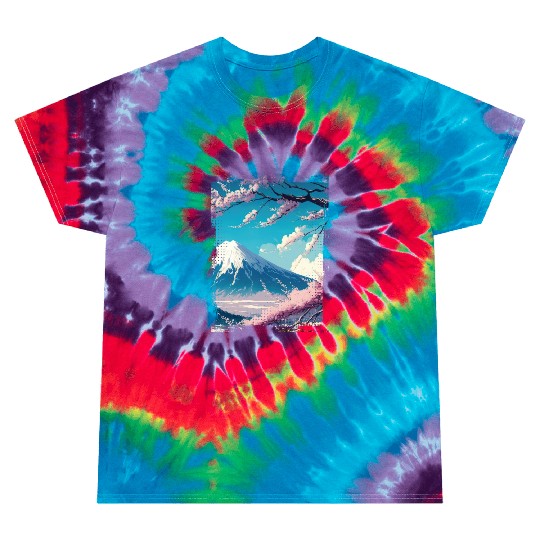 Japan Fuji Cherry Blossom Cherry Tree Tie Dye T Shirts
