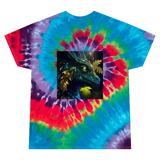 blue golden dragon in forest Tie Dye T Shirts
