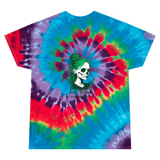 Womens St Patricks Day Irish Skull Green Shamrock Tie Dye T Shirts