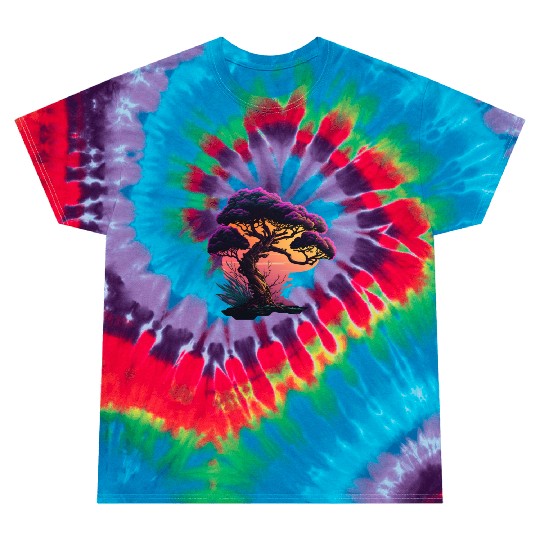 Synthwave Bonsai Tree Tie Dye T Shirts