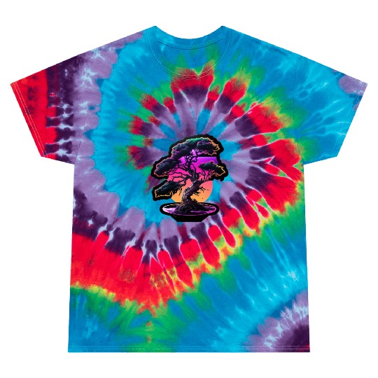 Synthwave Bonsai Tree Tie Dye T Shirts