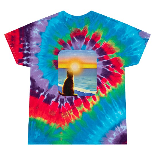 Cat watching sunset Classic Tie Dye T Shirts