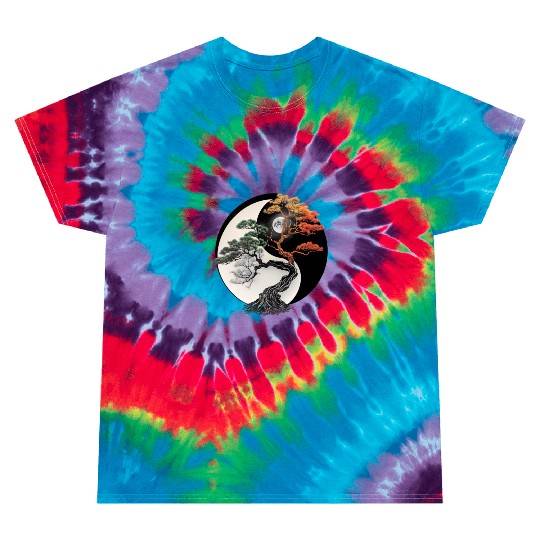 Yin and Yang Bonsai Tree Tie Dye T Shirts