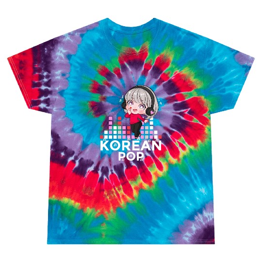 Kawaii Kpop Anime Finger Heart Korean Pop Chibi Tie Dye T Shirts
