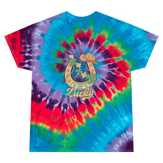 Lucky Shamrock Horseshoe Tie Dye T Shirts