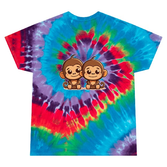Monkeys siblings brother sister family love ape Tie Dye T Shirts