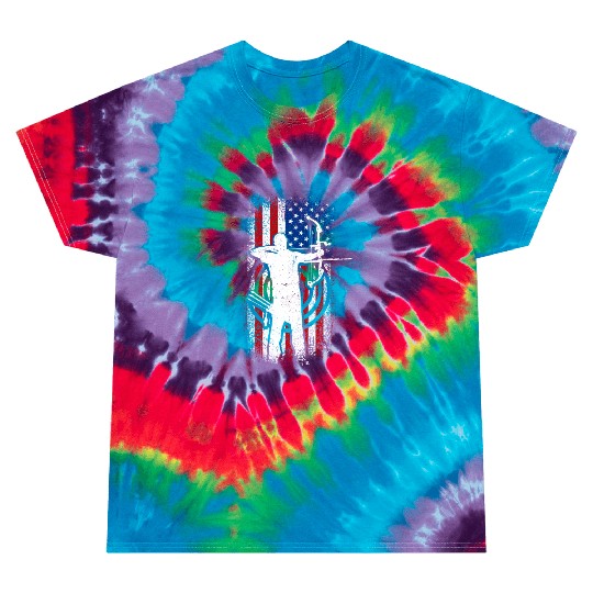 Usa Patriotic American flag 4th of July Archery Tie Dye T Shirts