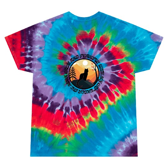 Calm and peaceful with my cat under the moon Tie Dye T Shirts
