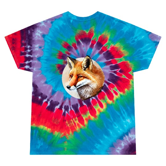 Beautiful Watercolor Red Fox Portrait Tie Dye T Shirts
