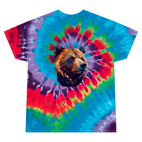 Geometric Bear Head Abstract Polygonal Wild Animal Tie Dye T Shirts