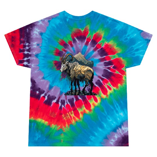 a mountain goat lives in the mountains Tie Dye T Shirts