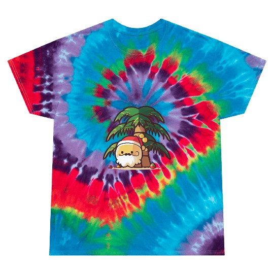 Tropical Santa enjoying Summer Tie Dye T Shirts