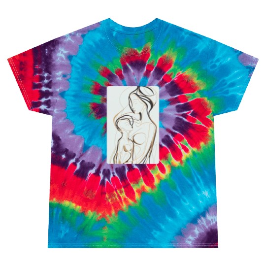 Black, Gold & White Abstract Mother & Daughter Tie Dye T Shirts