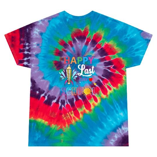 Happy Last Day Of School Teacher Boys Girls Kids Tie Dye T Shirts