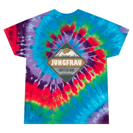 Jungfrau Switzerland Vintage Hiking Design Tie Dye T Shirts