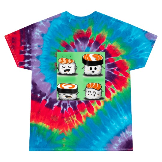 Happy Cheerful Sushi I Love Sushi Design Tie Dye T Shirts