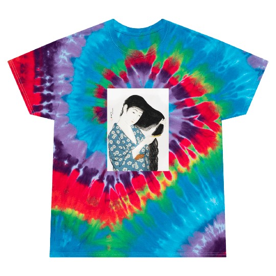 Japanese Woman Kimono Hair Ukiyoe art Tie Dye T Shirts