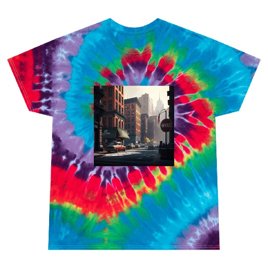 New York City Art Iconic Place Drawing Canvas Tie Dye T Shirts