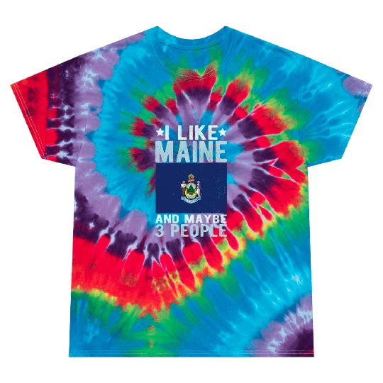 Maine Flag US State Tie Dye T Shirts