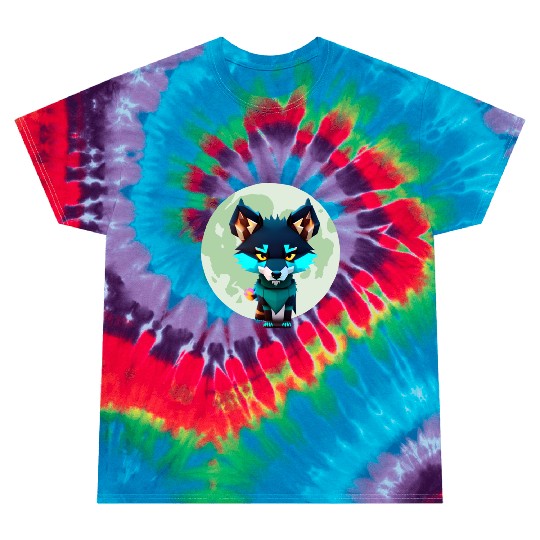 Cute Wolf Moon Graphic Tie Dye T Shirts