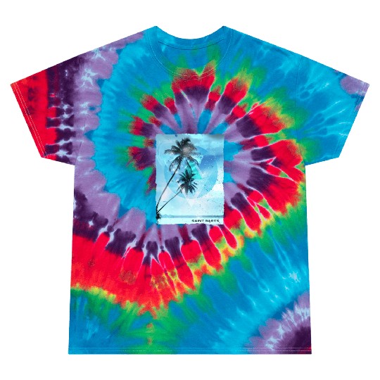 Artistic Saint Barts Palm Tree Vacation Tie Dye T Shirts