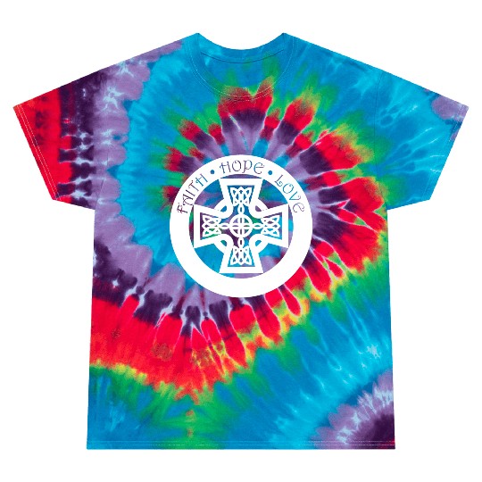 Timeless Celtic Cross With Celtic Knots Tie Dye T Shirts