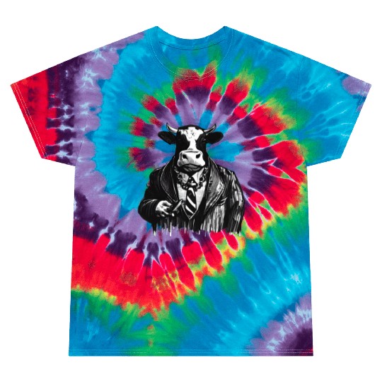 COW MOBSTER COW AS MOB BOSS COW A NOSTRA Tie Dye T Shirts
