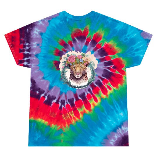 Jaguar Flower Crown Floral Watercolor Tie Dye T Shirts