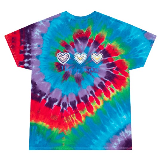 I Love My Daughter Modern Boho Style Tie Dye T Shirts