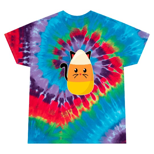 Candy Corn Cat Halloween Tie Dye T Shirts