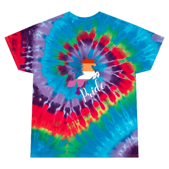 LGBTQ Lesbian Pride: Unicorn in Lesbian Flag Color Tie Dye T Shirts