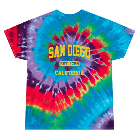 San Diego California State Athletic Style Tie Dye T Shirts