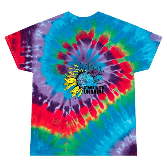 Sunflower Ukrainian Flag I Stand With Ukraine Ukra Tie Dye T Shirts