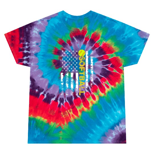 American Flag Softball Team Tie Dye T Shirts