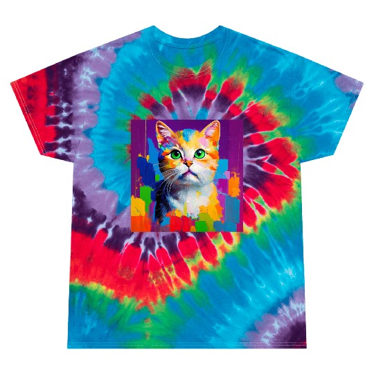 Oil Painting Style Cat Portrait Design for Cat Tie Dye T Shirts