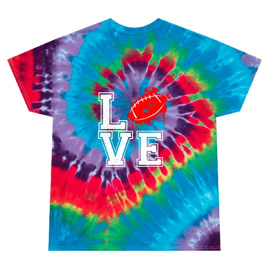 I Love Football Tie Dye T Shirts