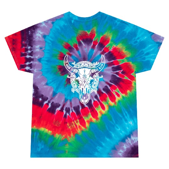 Cow Skull Boho Tie Dye T Shirts