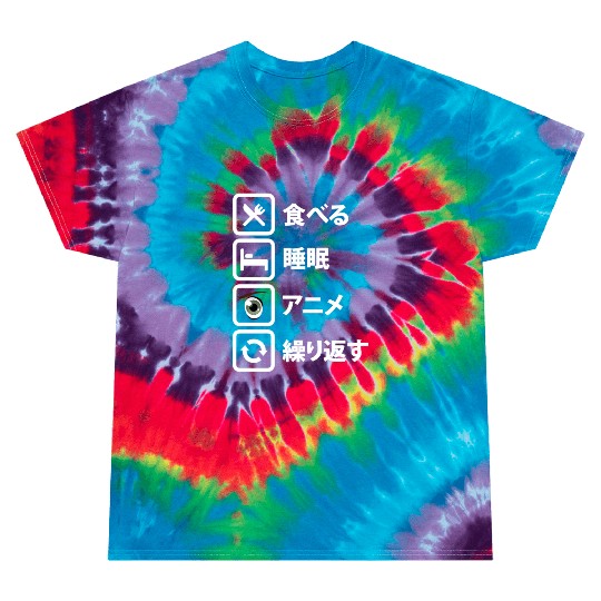 Japanese Manga Anime Eat Sleep Anime Repeat Tie Dye T Shirts