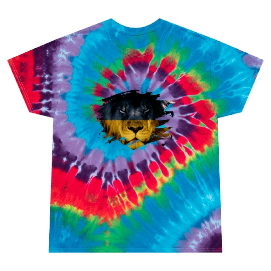 Ukraine Flag And African Lion Ukrainian Pride Tie Dye T Shirts