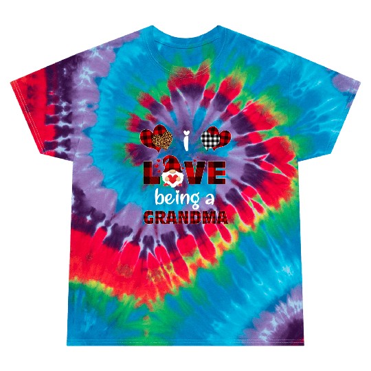 I Love Being Grandma Gnomes Family Valentine'S Day Tie Dye T Shirts