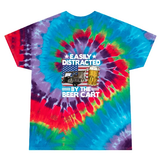 Halloween Easily Distracted By The Beer Cart Golf Tie Dye T Shirts