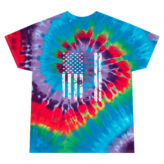 Best Dad Ever With US American Flag Fathers Day Tie Dye T Shirts