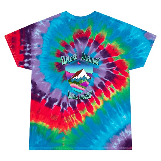 Neon Mountains hiking Tie Dye T Shirts