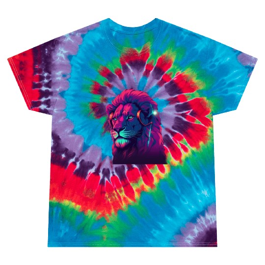 Lionheart Beats The Synthwave Roar of a Lion Tie Dye T Shirts