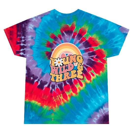 Daisy Birthday Young Wild 3 Boho 3rd Birthday Tie Dye T Shirts