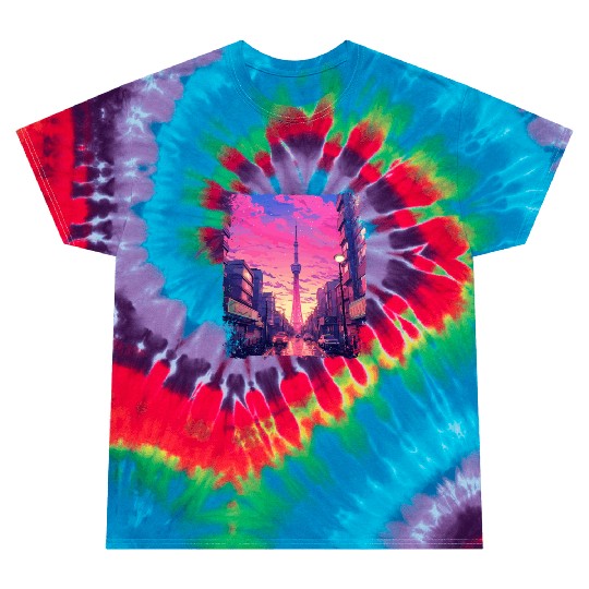 Skytree Tokyo Vaporwave Aesthetic Japanese Sight Tie Dye T Shirts
