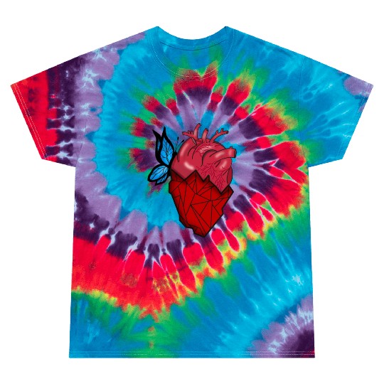 Semi Geometric Semi Realistic Heart Design For Tie Dye T Shirts