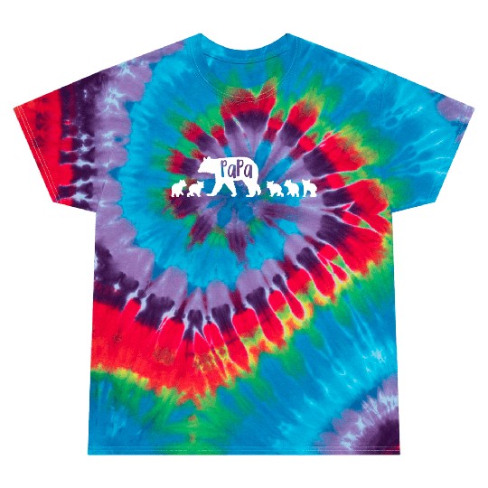 Papa Bear Dad Father With 5 Five Cubs Tie Dye T Shirts