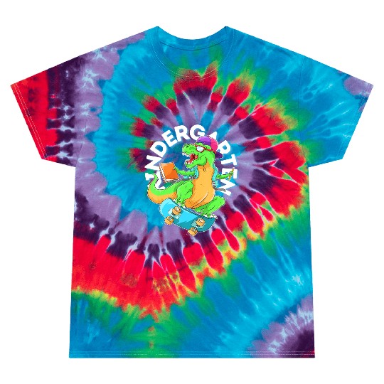 Back to School Kindergarten Dinosaur Riding Tie Dye T Shirts